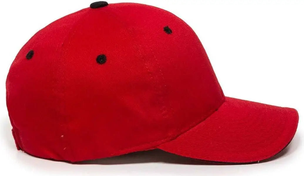 Oc Sports Gl-845 Contrasting Sandwich Button and Eyelet Cap - Red Black - 6 7/8’’ - 7 1/2’’