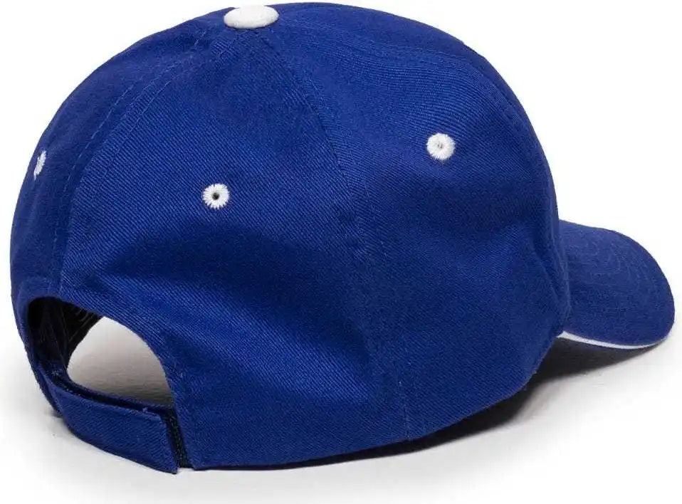 Oc Sports Gl-845 Contrasting Sandwich Button and Eyelet Cap - Royal White - 6 7/8’’ - 7 1/2’’
