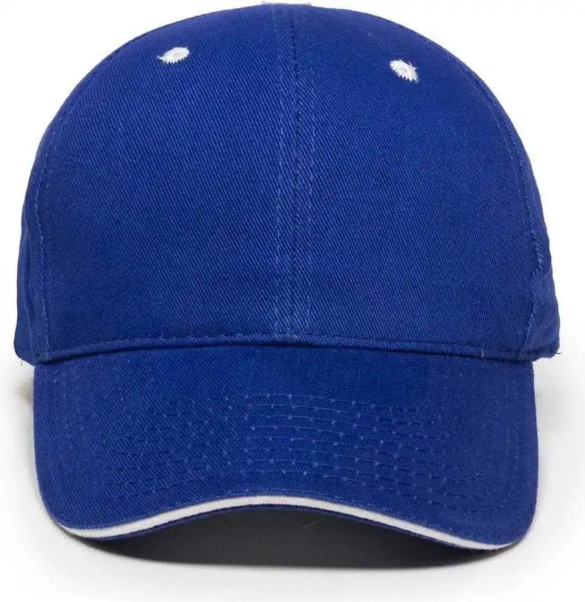 Oc Sports Gl-845 Contrasting Sandwich Button and Eyelet Cap - Royal White - 6 7/8’’ - 7 1/2’’