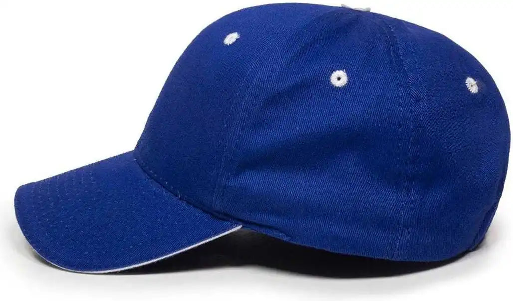 Oc Sports Gl-845 Contrasting Sandwich Button and Eyelet Cap - Royal White - 6 7/8’’ - 7 1/2’’