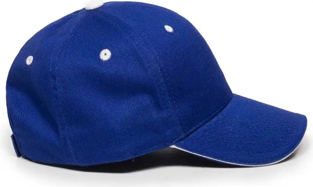 Oc Sports Gl-845 Contrasting Sandwich Button and Eyelet Cap - Royal White - 6 7/8’’ - 7 1/2’’