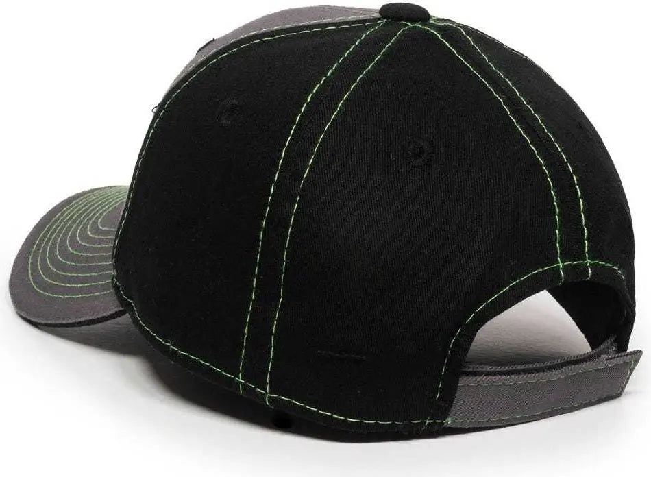 Oc Sports Gwt-101 Adjustable Cap - Charcoal Black - Dark Gray / 6 7/8’’ - 7 1/2’’