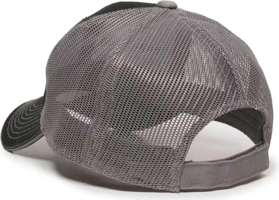 Oc Sports Gwt-101m Adjustable Mesh Back Cap - Black Grey - Gray / 6 7/8’’ - 7 1/2’’