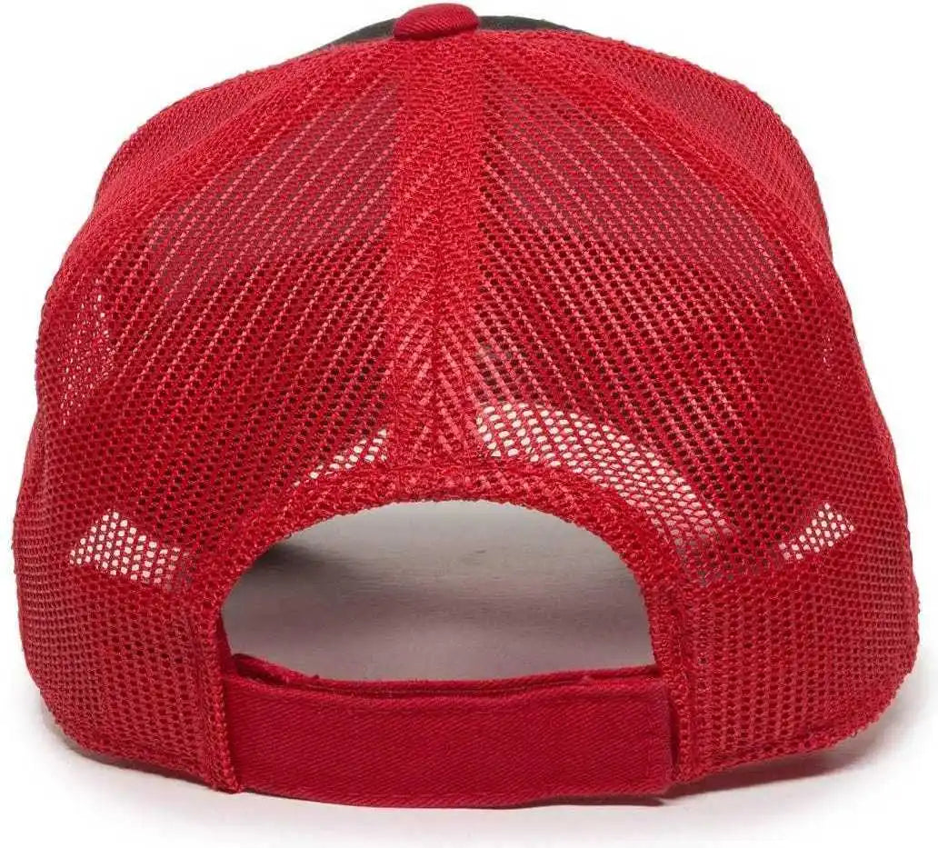 Oc Sports Gwt-101m Adjustable Mesh Back Cap - Black Red - 6 7/8’’ - 7 1/2’’