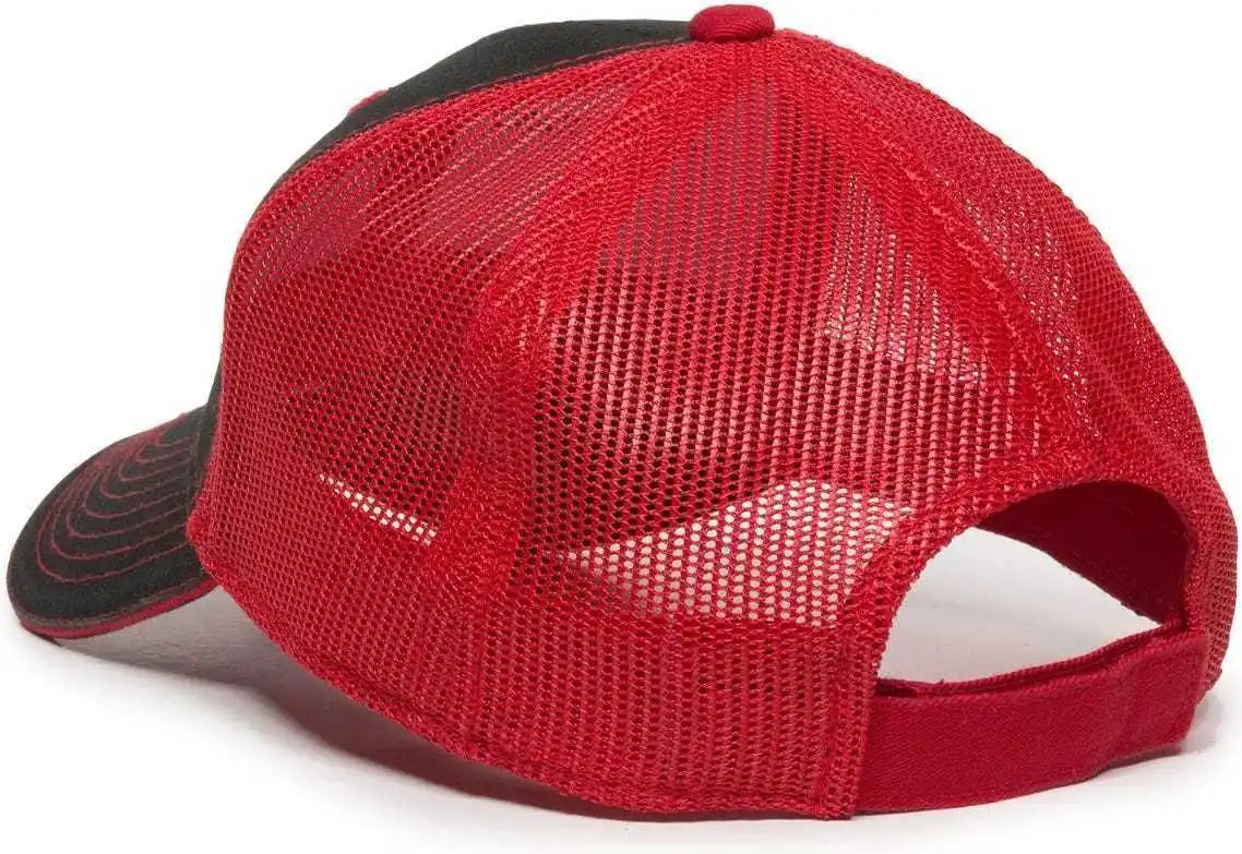 Oc Sports Gwt-101m Adjustable Mesh Back Cap - Black Red - 6 7/8’’ - 7 1/2’’