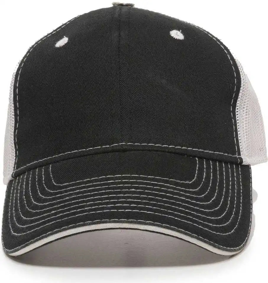 Oc Sports Gwt-101m Adjustable Mesh Back Cap - Black White - 6 7/8’’ - 7 1/2’’