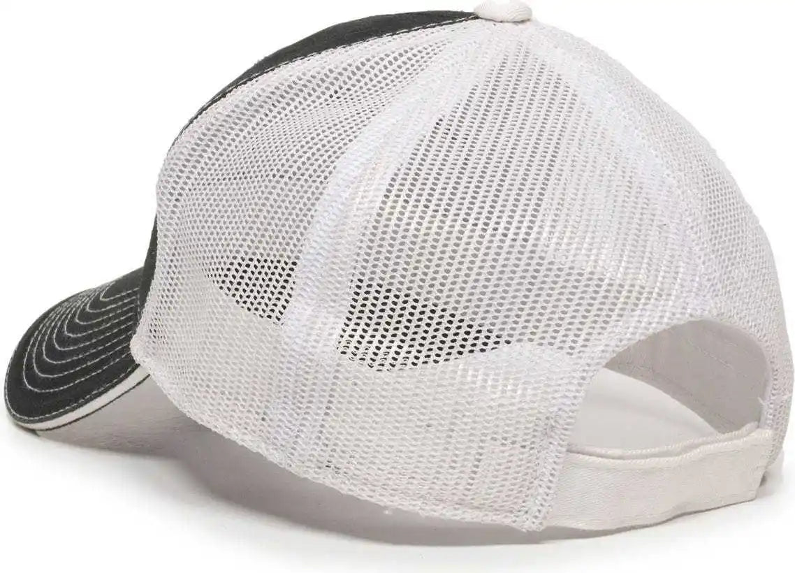 Oc Sports Gwt-101m Adjustable Mesh Back Cap - Black White - 6 7/8’’ - 7 1/2’’