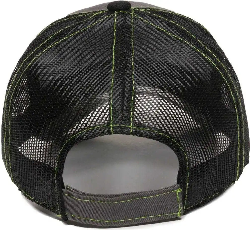 Oc Sports Gwt-101m Adjustable Mesh Back Cap - Charcoal Black - Dark Gray / 6 7/8’’ - 7 1/2’’