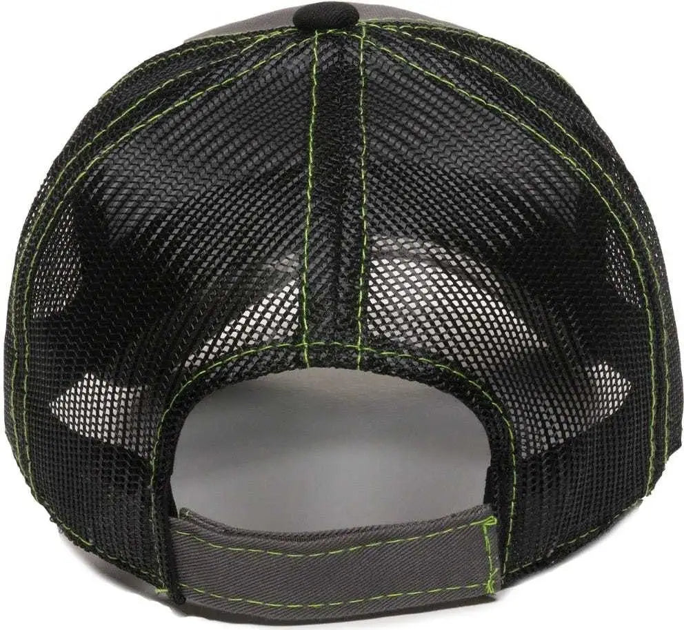 Oc Sports Gwt-101m Adjustable Mesh Back Cap - Charcoal Black - Dark Gray / 6 7/8’’ - 7 1/2’’