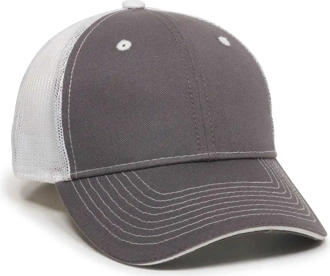Oc Sports Gwt-101m Adjustable Mesh Back Cap - Charcoal White - Dark Gray / 6 7/8’’ - 7 1/2’’