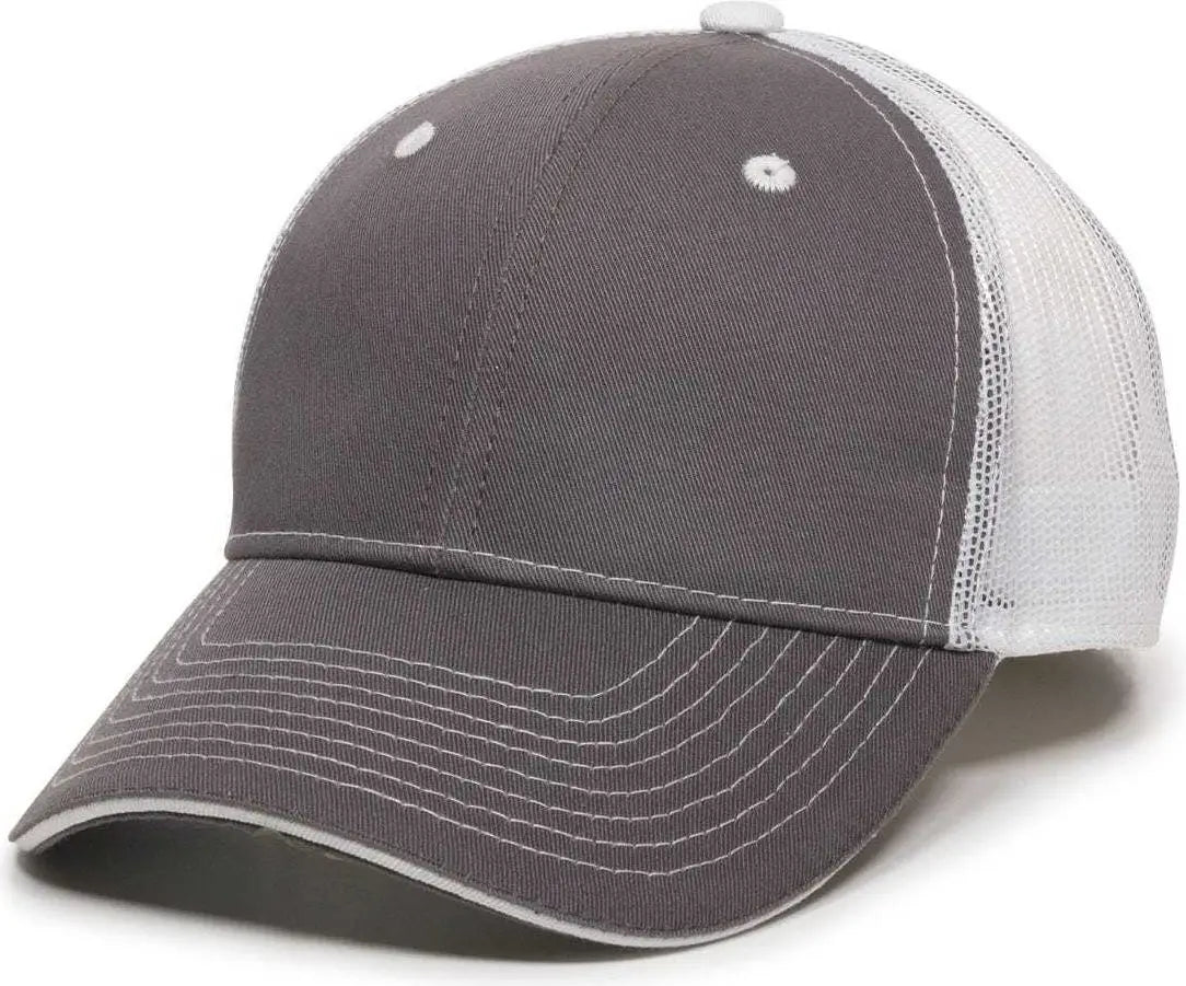 Oc Sports Gwt-101m Adjustable Mesh Back Cap - Charcoal White - Dark Gray / 6 7/8’’ - 7 1/2’’