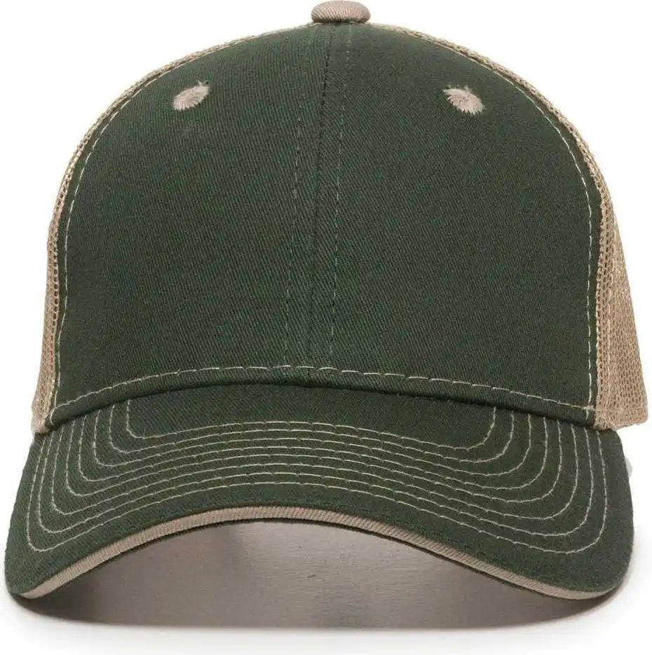 Oc Sports Gwt-101m Adjustable Mesh Back Cap - Dark Green Khaki - Forest / 6 7/8’’ - 7 1/2’’