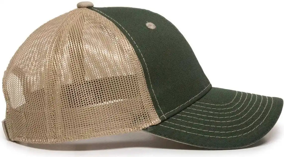 Oc Sports Gwt-101m Adjustable Mesh Back Cap - Dark Green Khaki - Forest / 6 7/8’’ - 7 1/2’’