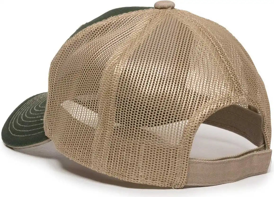Oc Sports Gwt-101m Adjustable Mesh Back Cap - Dark Green Khaki - Forest / 6 7/8’’ - 7 1/2’’