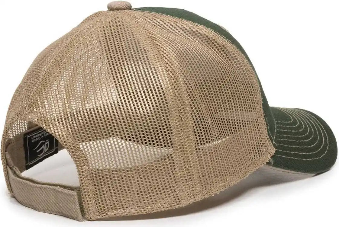 Oc Sports Gwt-101m Adjustable Mesh Back Cap - Dark Green Khaki - Forest / 6 7/8’’ - 7 1/2’’