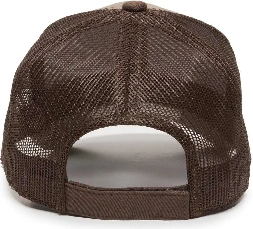 Oc Sports Gwt-101m Adjustable Mesh Back Cap - Khaki Dark Brown - 6 7/8’’ - 7 1/2’’