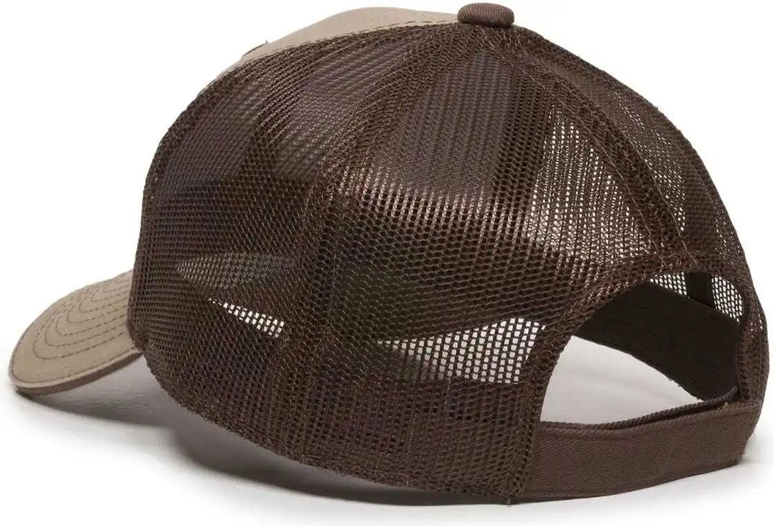 Oc Sports Gwt-101m Adjustable Mesh Back Cap - Khaki Dark Brown - 6 7/8’’ - 7 1/2’’
