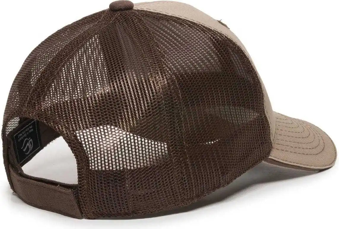 Oc Sports Gwt-101m Adjustable Mesh Back Cap - Khaki Dark Brown - 6 7/8’’ - 7 1/2’’