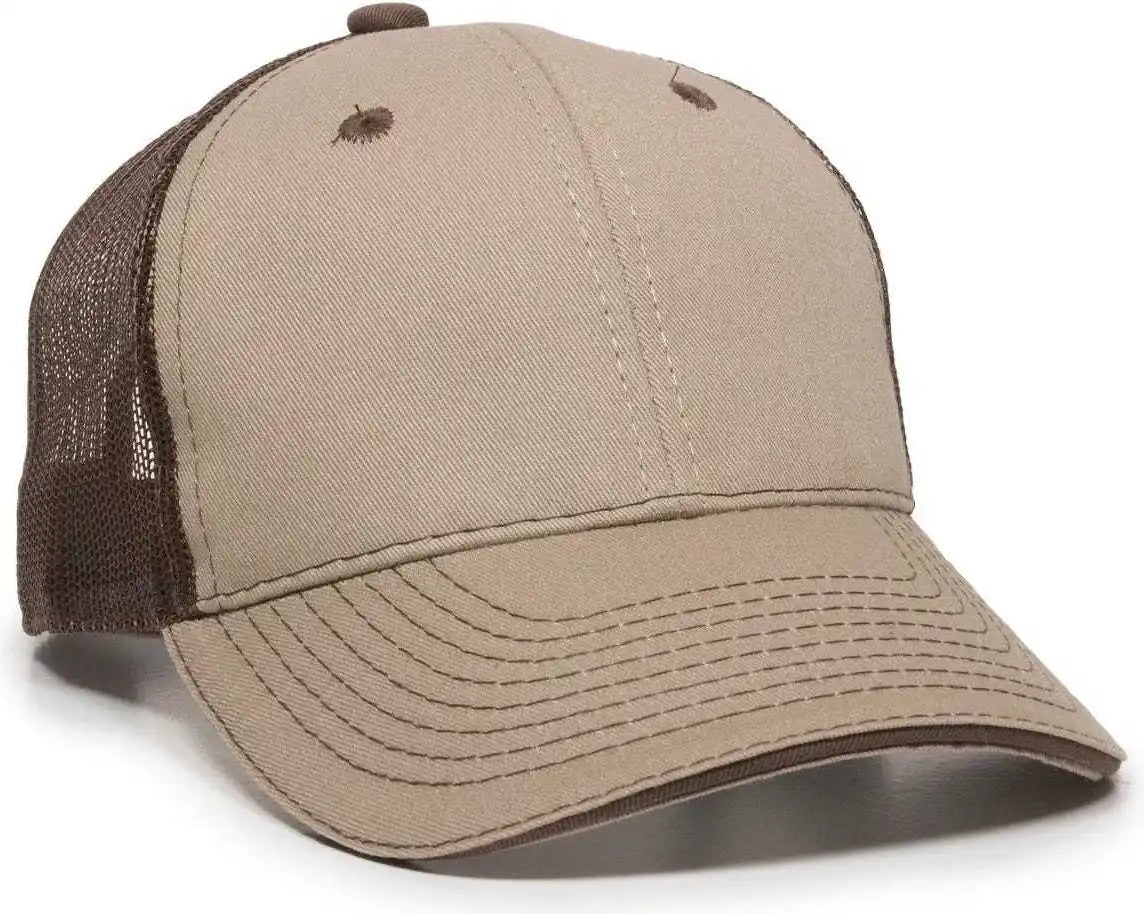 Oc Sports Gwt-101m Adjustable Mesh Back Cap - Khaki Dark Brown - 6 7/8’’ - 7 1/2’’