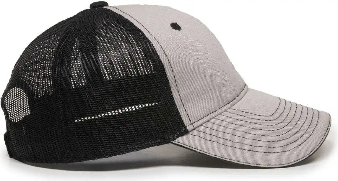 Oc Sports Gwt-101m Adjustable Mesh Back Cap - Light Grey Black - Gray / 6 7/8’’ - 7 1/2’’
