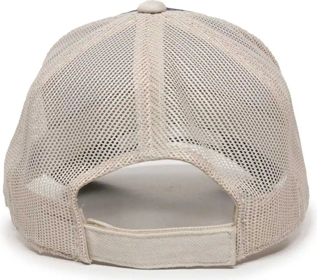 Oc Sports Gwt-101m Adjustable Mesh Back Cap - True Navy Putty - Sand / 6 7/8’’ - 7 1/2’’
