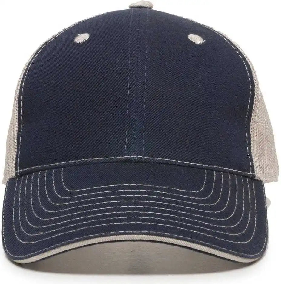 Oc Sports Gwt-101m Adjustable Mesh Back Cap - True Navy Putty - Sand / 6 7/8’’ - 7 1/2’’