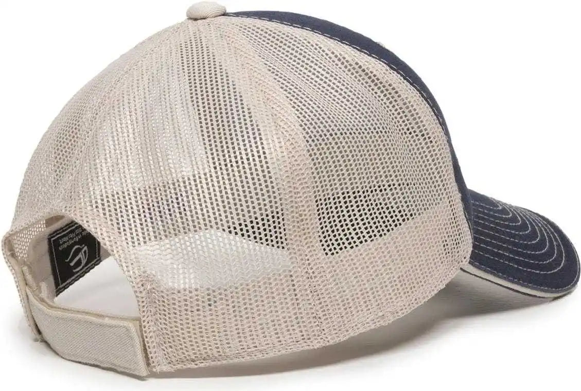 Oc Sports Gwt-101m Adjustable Mesh Back Cap - True Navy Putty - Sand / 6 7/8’’ - 7 1/2’’