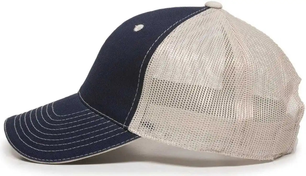 Oc Sports Gwt-101m Adjustable Mesh Back Cap - True Navy Putty - Sand / 6 7/8’’ - 7 1/2’’