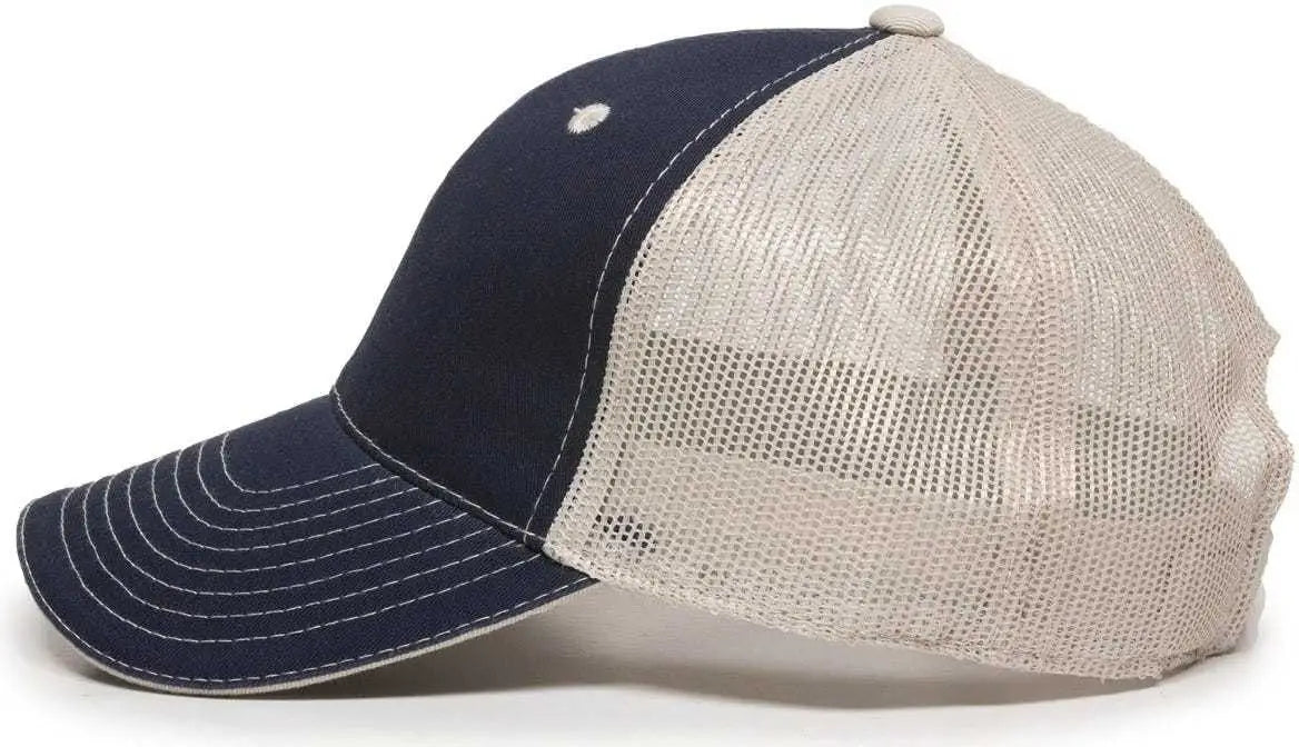 Oc Sports Gwt-101m Adjustable Mesh Back Cap - True Navy Putty - Sand / 6 7/8’’ - 7 1/2’’