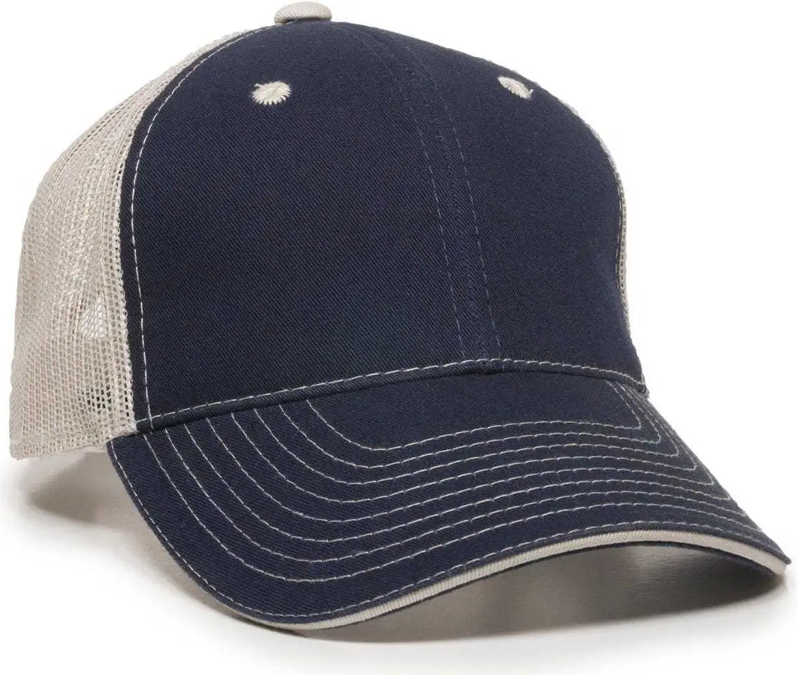 Oc Sports Gwt-101m Adjustable Mesh Back Cap - True Navy Putty - Sand / 6 7/8’’ - 7 1/2’’