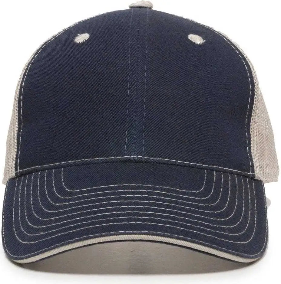 Oc Sports Gwt-101m Adjustable Mesh Back Cap - True Navy Putty - Sand / 6 7/8’’ - 7 1/2’’