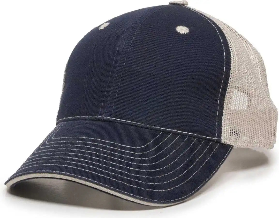 Oc Sports Gwt-101m Adjustable Mesh Back Cap - True Navy Putty - Sand / 6 7/8’’ - 7 1/2’’