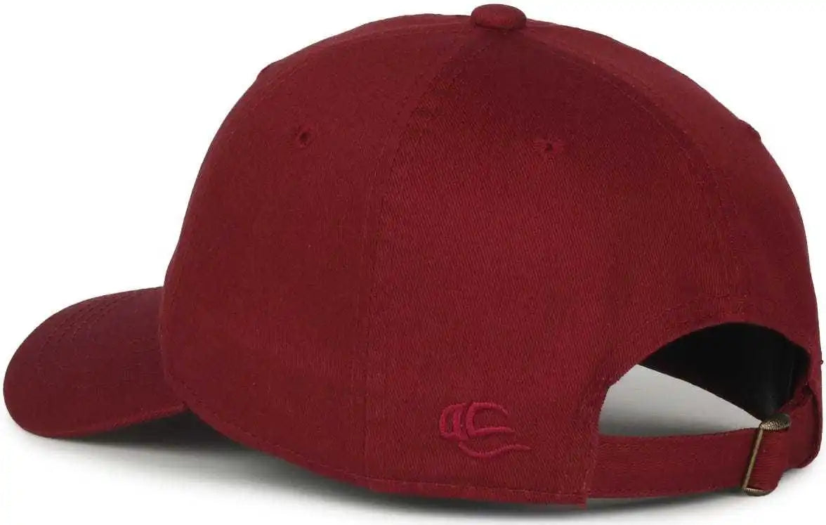 Oc Sports Gwt-111 Adjustable Strap Garment Wash Cotton Cap - Burgundy - Maroon / 6 7/8’’ - 7 1/2’’