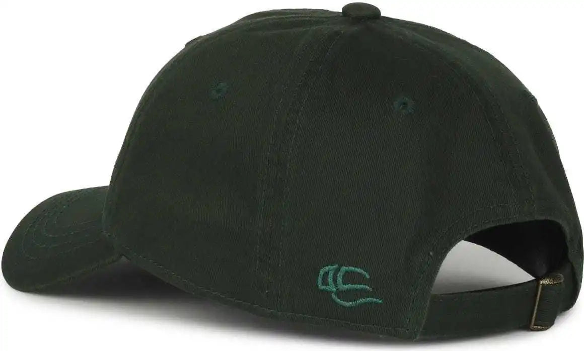 Oc Sports Gwt-111 Adjustable Strap Garment Wash Cotton Cap - Dk Green - Forest / 6 7/8’’ - 7 1/2’’