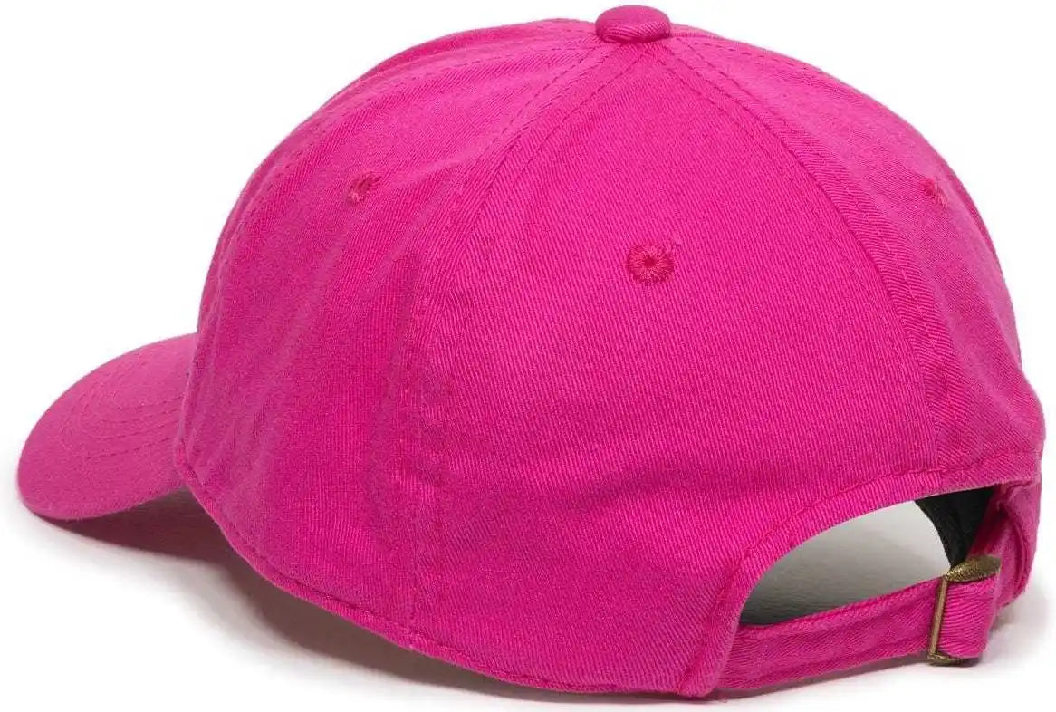Oc Sports Gwt-111 Adjustable Strap Garment Wash Cotton Cap - Fuchsia - 6 7/8’’ - 7 1/2’’