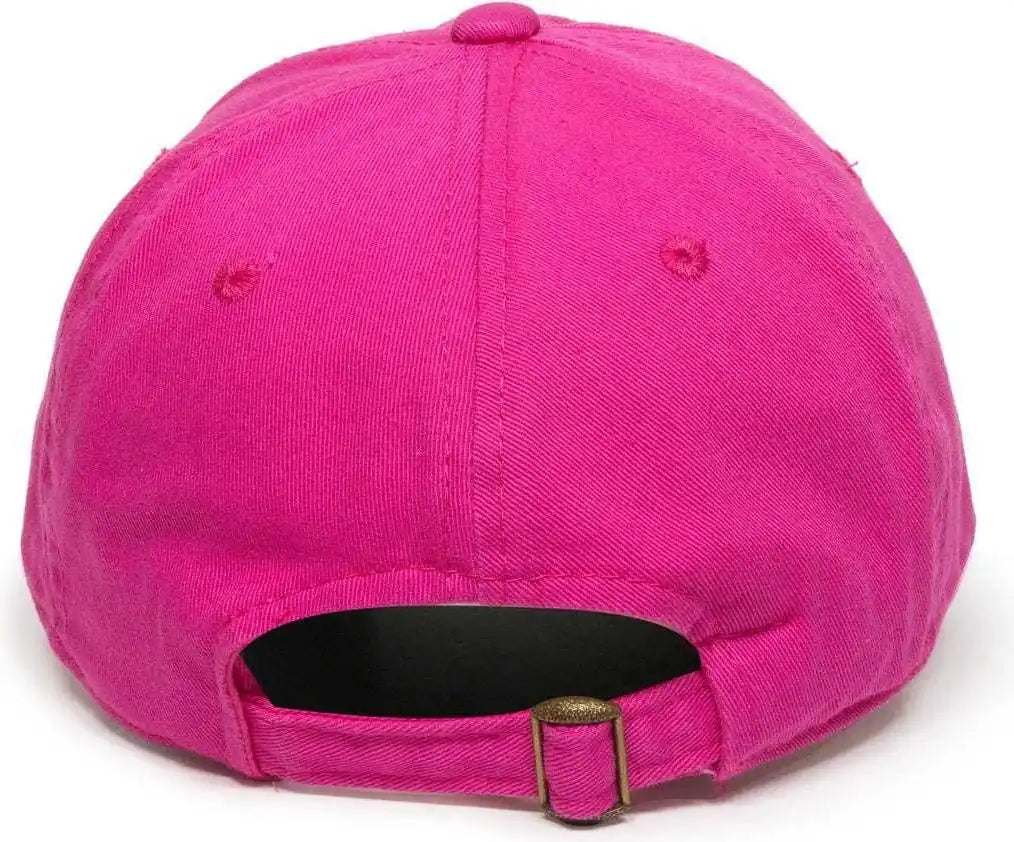 Oc Sports Gwt-111 Adjustable Strap Garment Wash Cotton Cap - Fuchsia - 6 7/8’’ - 7 1/2’’