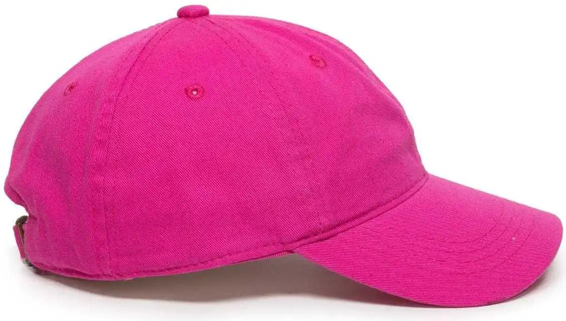 Oc Sports Gwt-111 Adjustable Strap Garment Wash Cotton Cap - Fuchsia - 6 7/8’’ - 7 1/2’’