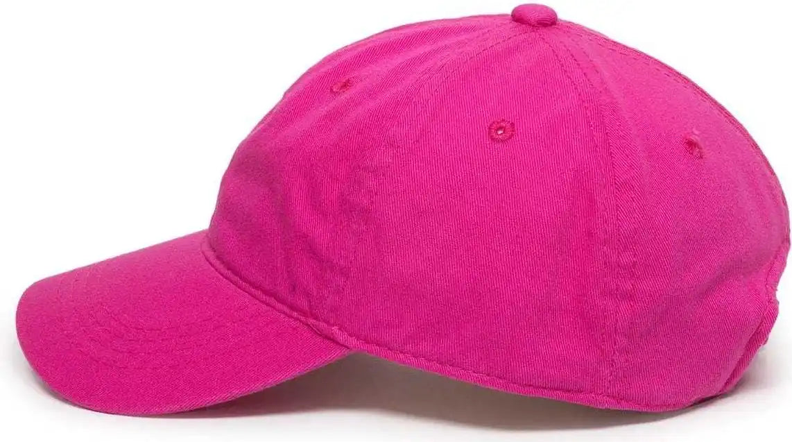Oc Sports Gwt-111 Adjustable Strap Garment Wash Cotton Cap - Fuchsia - 6 7/8’’ - 7 1/2’’