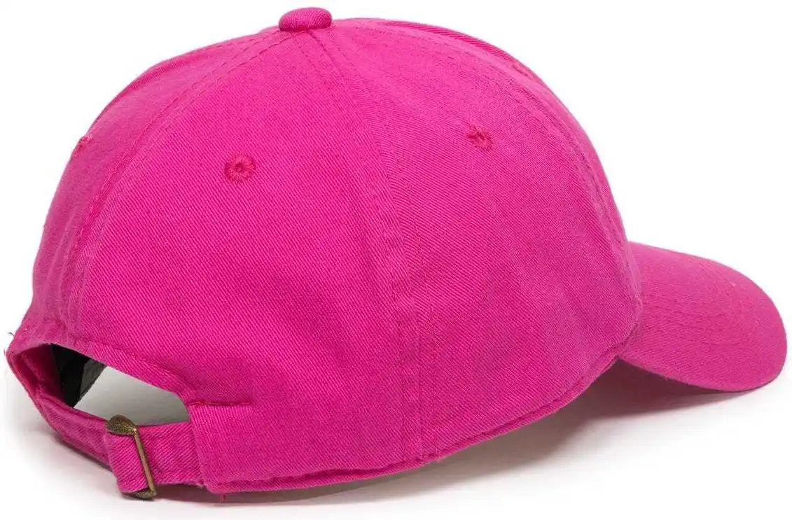 Oc Sports Gwt-111 Adjustable Strap Garment Wash Cotton Cap - Fuchsia - 6 7/8’’ - 7 1/2’’