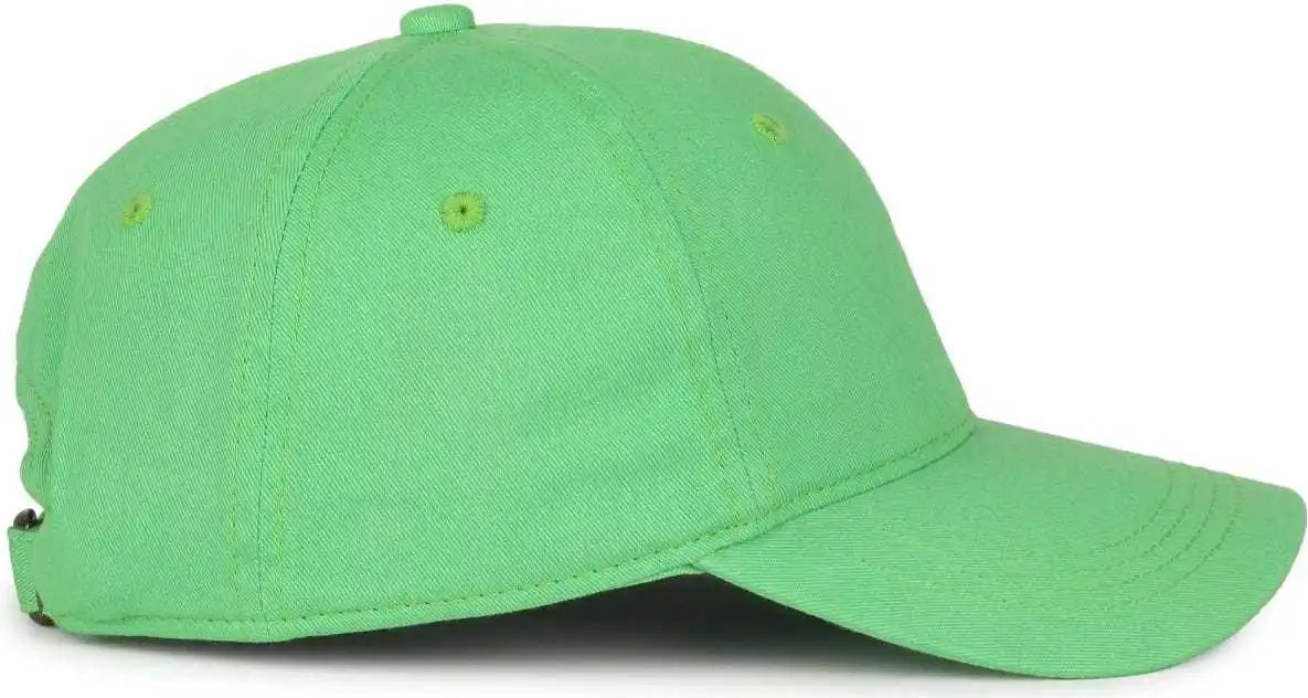 Oc Sports Gwt-111 Adjustable Strap Garment Wash Cotton Cap - Lime - 6 7/8’’ - 7 1/2’’