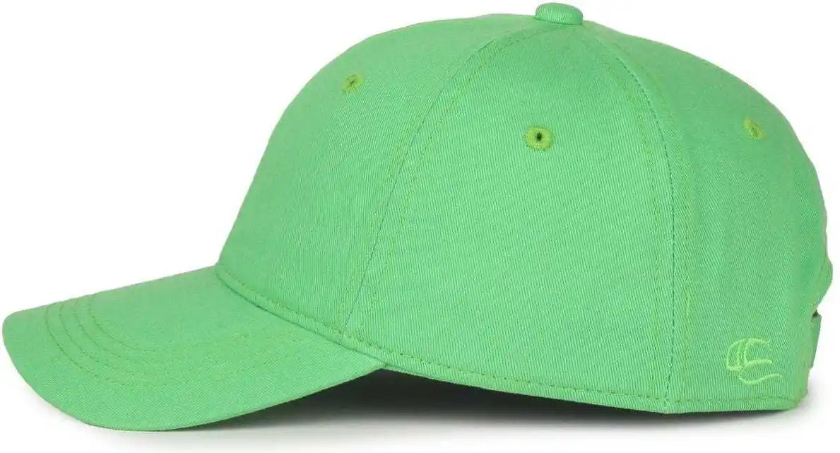 Oc Sports Gwt-111 Adjustable Strap Garment Wash Cotton Cap - Lime - 6 7/8’’ - 7 1/2’’