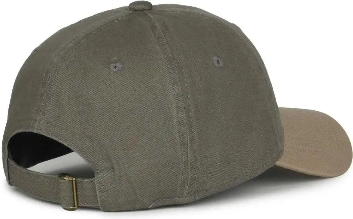 Oc Sports Gwt-111 Adjustable Strap Garment Wash Cotton Cap - Ol Khaki - Olive / 6 7/8’’ - 7 1/2’’