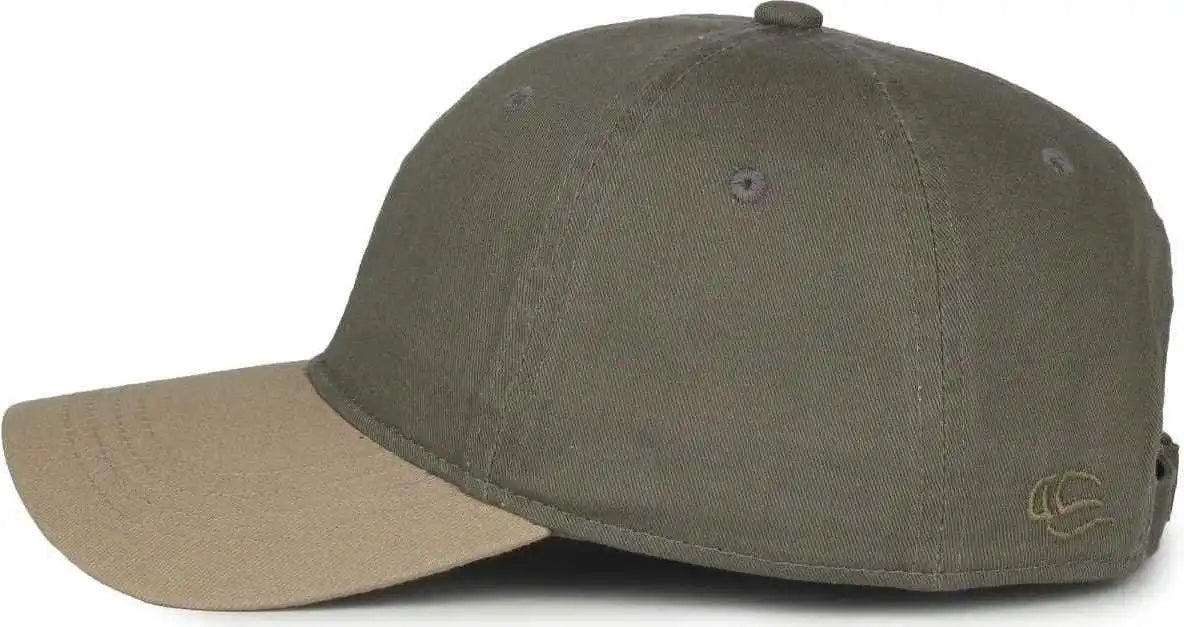 Oc Sports Gwt-111 Adjustable Strap Garment Wash Cotton Cap - Ol Khaki - Olive / 6 7/8’’ - 7 1/2’’