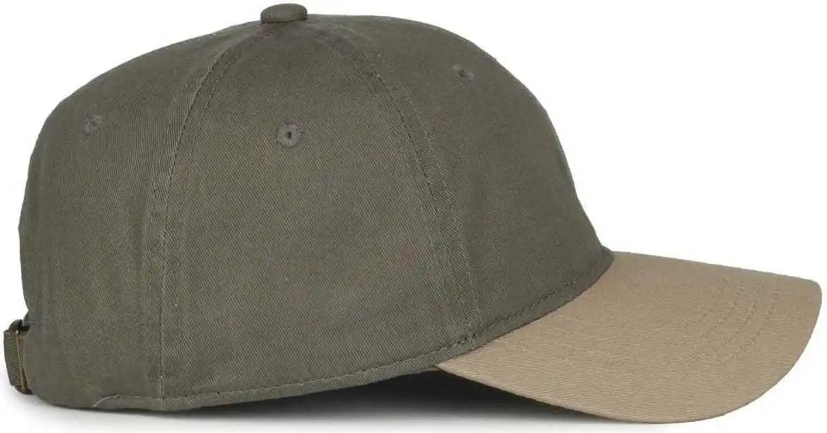 Oc Sports Gwt-111 Adjustable Strap Garment Wash Cotton Cap - Ol Khaki - Olive / 6 7/8’’ - 7 1/2’’