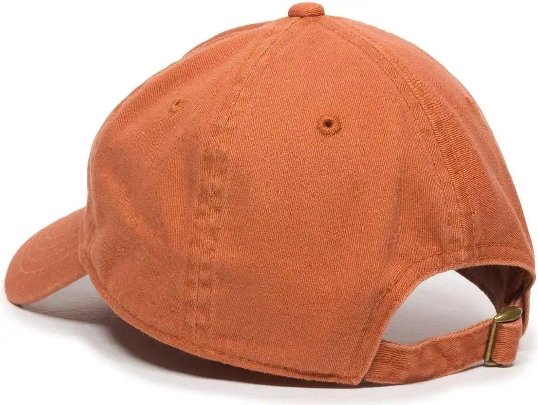 Oc Sports Gwt-111 Adjustable Strap Garment Wash Cotton Cap - Pumpkin - Burnt Orange / 6 7/8’’ - 7 1/2’’