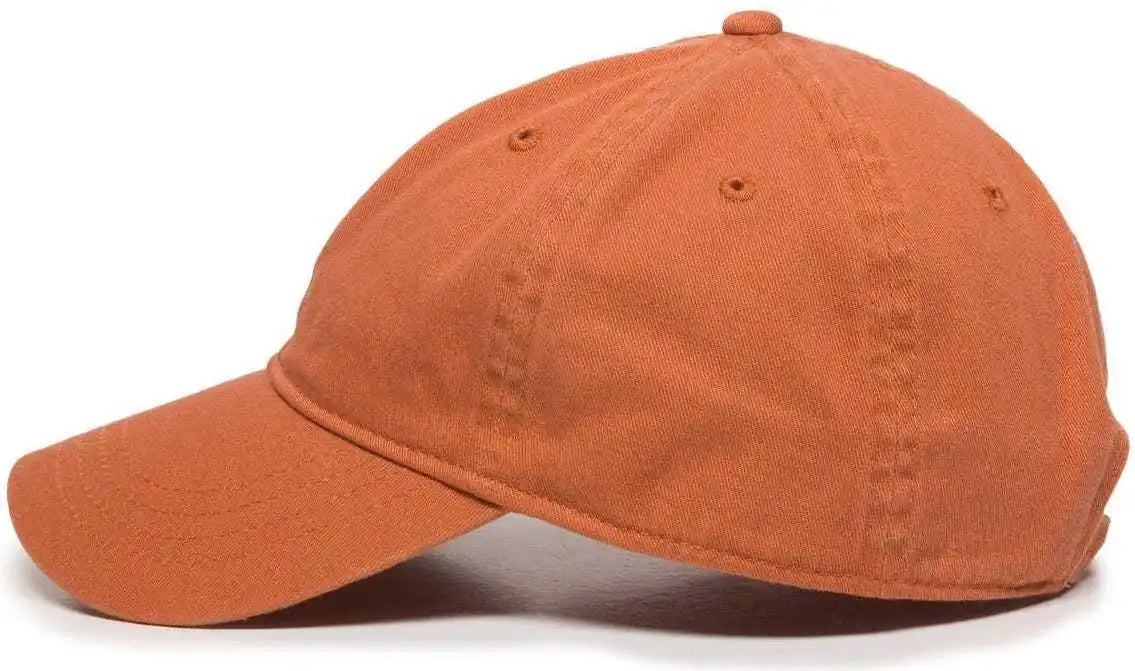 Oc Sports Gwt-111 Adjustable Strap Garment Wash Cotton Cap - Pumpkin - Burnt Orange / 6 7/8’’ - 7 1/2’’