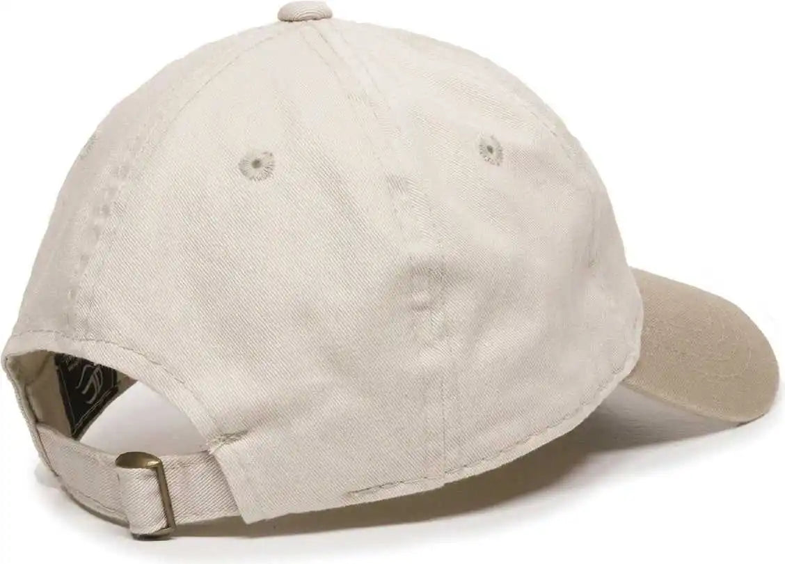 Oc Sports Gwt-111 Adjustable Strap Garment Wash Cotton Cap - Putty Khaki - Adult
