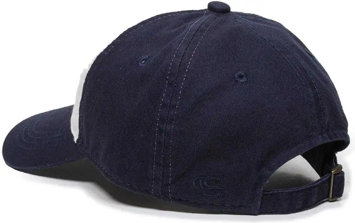 Oc Sports Gwt-111 Adjustable Strap Garment Wash Cotton Cap - White Navy - 6 7/8’’ - 7 1/2’’