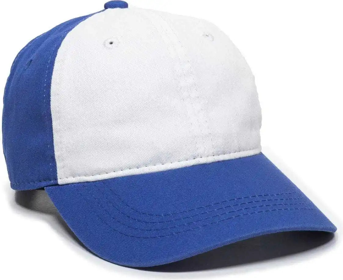Oc Sports Gwt 111 Adjustable Strap Garment Wash Cotton Cap White Royal / 6 7/8’’ 7 1/2’’
