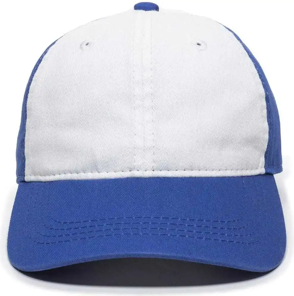 Oc Sports Gwt 111 Adjustable Strap Garment Wash Cotton Cap White Royal / 6 7/8’’ 7 1/2’’